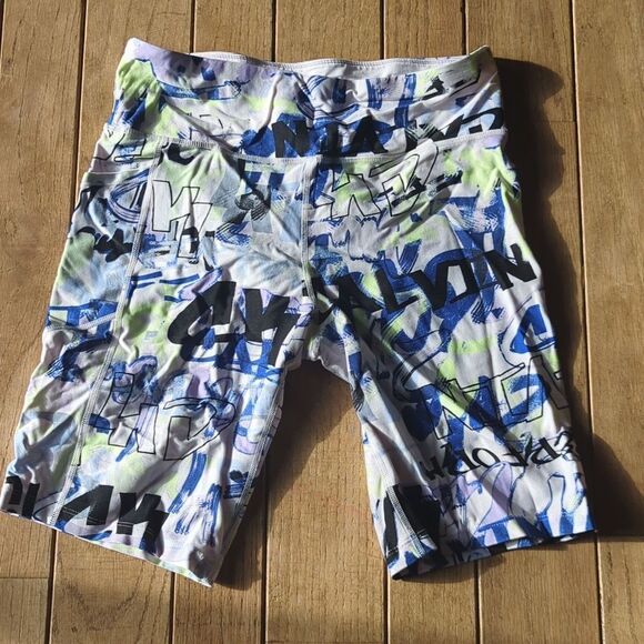 Women's Calvin Klein high rise fashion print bike short size large - Picture 1 of 4